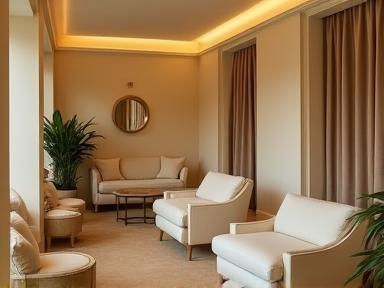 Salon de détente élégant au sein du spa Éclat